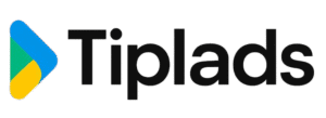 Tiplads company logo with blue, green, and yellow abstract play button design – digital marketing, advertising, and branding solutions